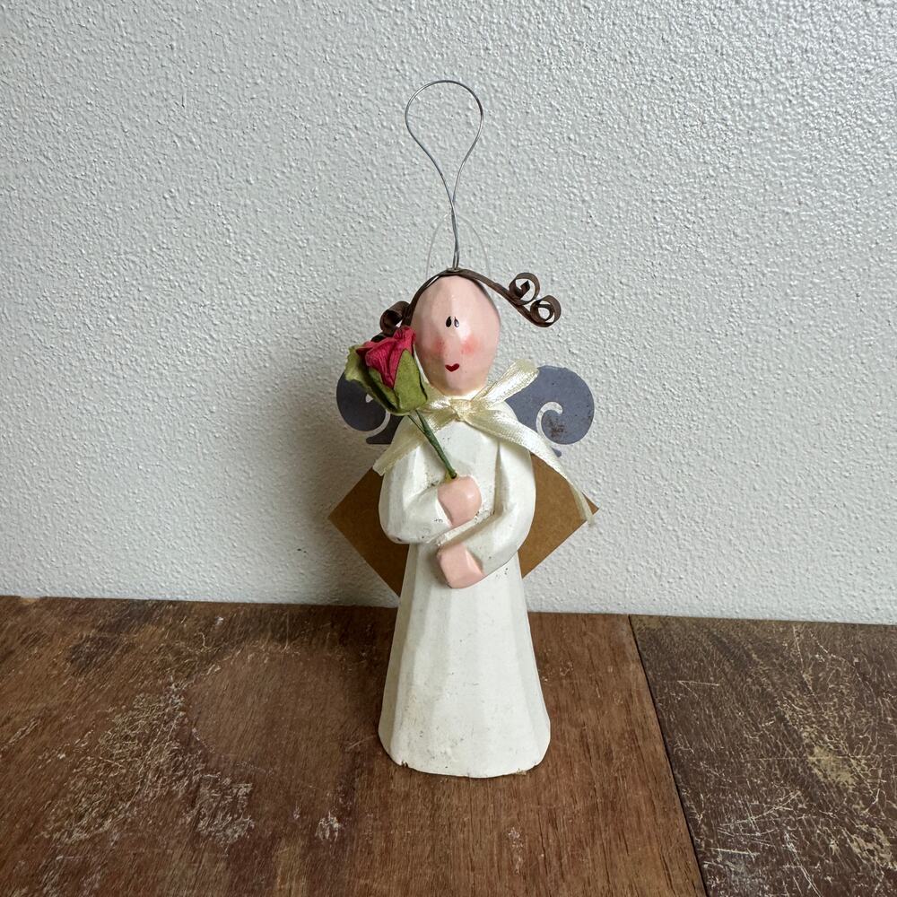 Hanna’s Handiwork wood metal angel ornament New‎ with tags